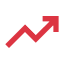 red trending up icon